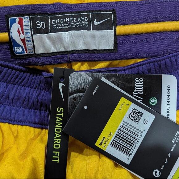 Nike NBA Los Angeles Lakers Swingman Icon Shorts Men’s S NWT - Picture 8 of 8